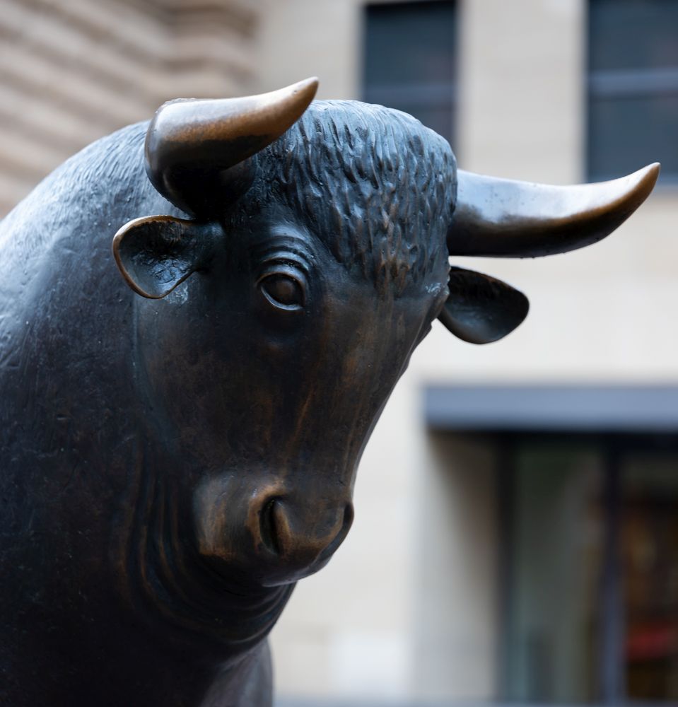  FeinKnick Keramik-Skulptur Bulle und Bär als Symbol für  Wirtschaft & Börse - Moderne Dekofigur in Silber aus Keramik - Deko Figuren  Paar als Schreibtisch Deko - Figur für Wohnzimmer & Büro