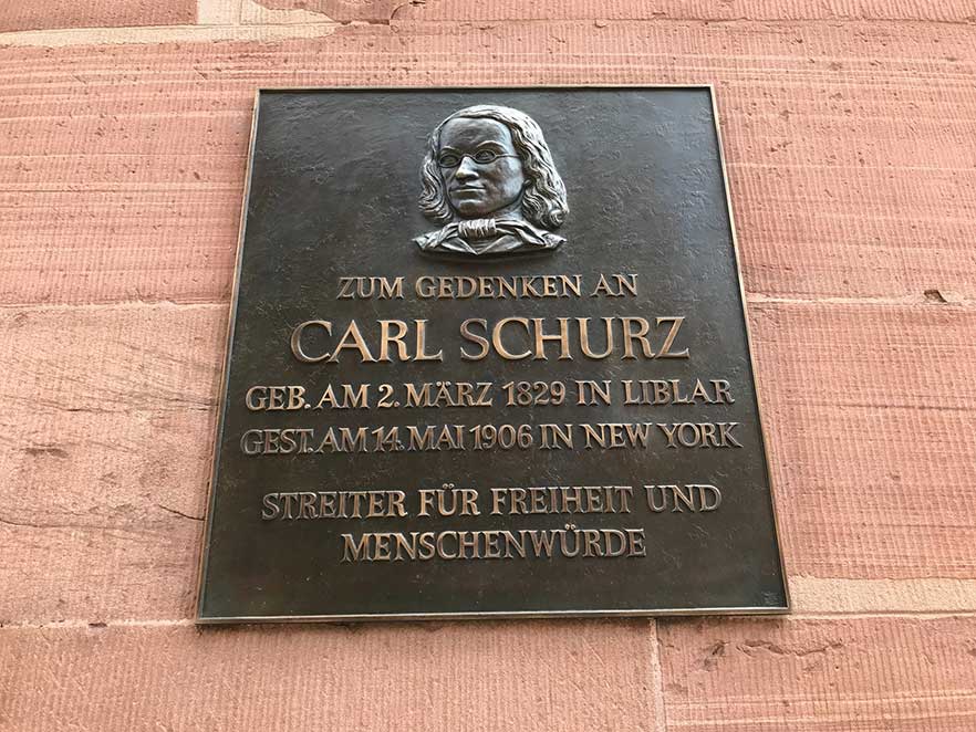 Bild: Gedenktafel für Carl Schurz