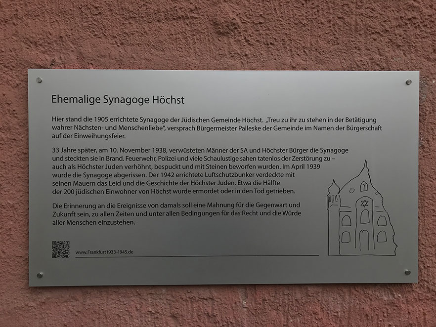 Bild: Synagoge Höchst (Gedenktafel)
