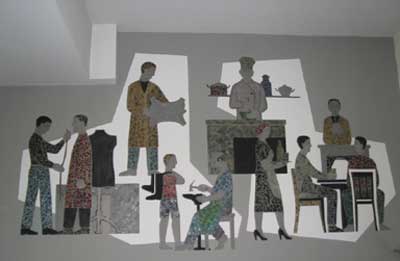 Bild: Wandbild mit Mosaik (Bergius-Schule)