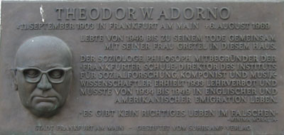 Bild: Gedenktafel für Theodor W. Adorno